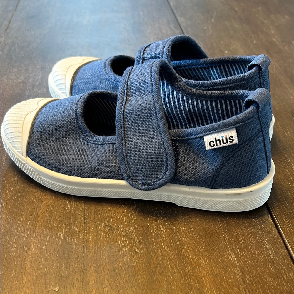 New Chus Navy Canvas Shoes with Velcro Strap
